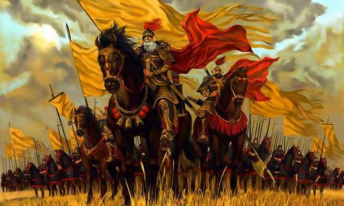 古代人打仗时，军队里到处是旗子，不同的旗子有不同的作用